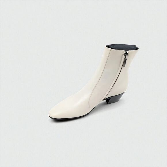 NIB Saint Laurent Vassili 60 Zip Ankle Boots Vintage Pearl EU43.5 Retail $1250 main image 5
